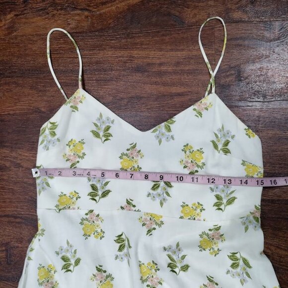 Zara Whimsy Boho Casual Festival Twee Y2K Floral Print Midi Dress Ivory Size L - Picture 7 of 10